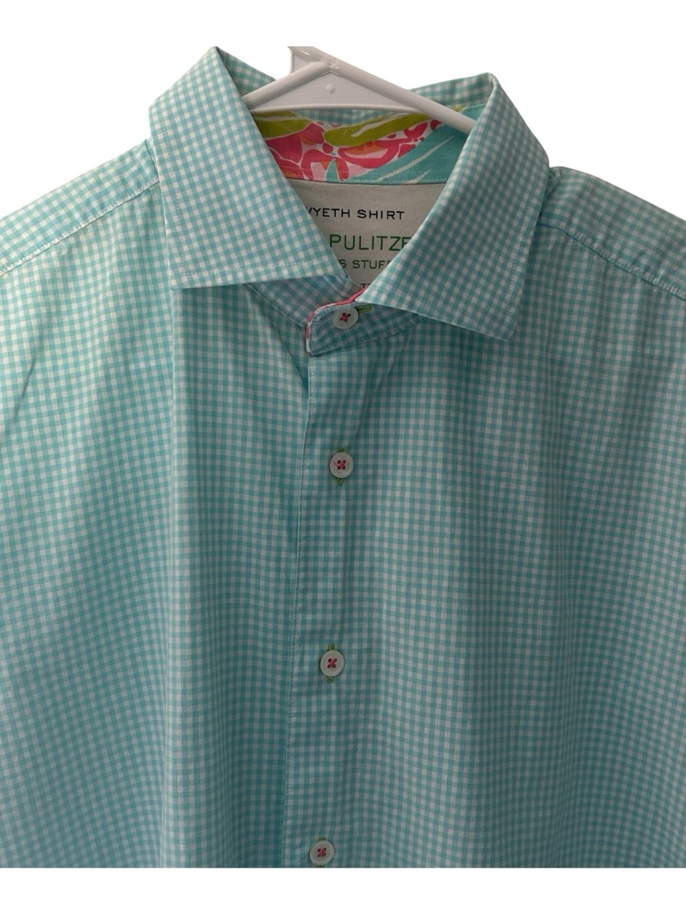 Lilly Pulitzer Wyeth Shirt Mens Check Button Down Flip Cuff A22